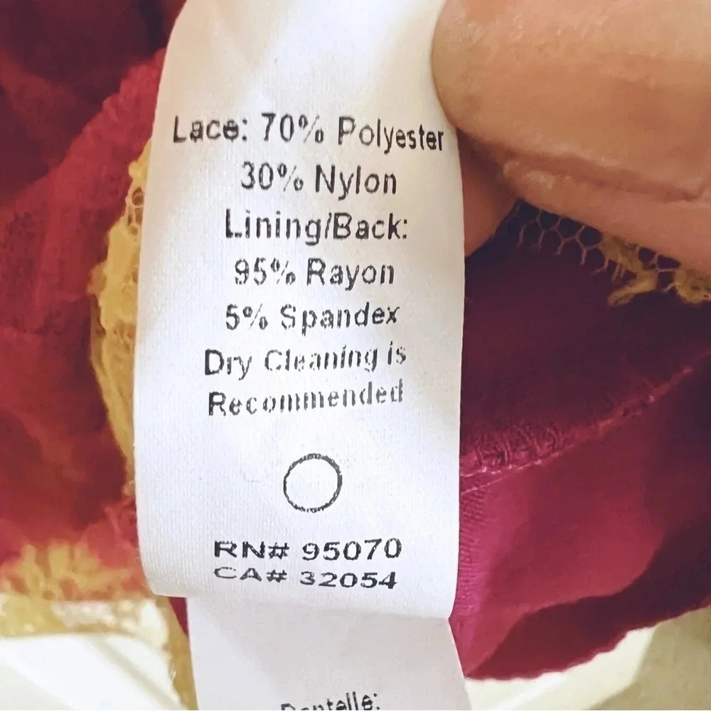 Anthropologie Y2K Lace Romantic Fairy Tank Top Raspberry Yellow Size XS USA - Picture 7 of 8
